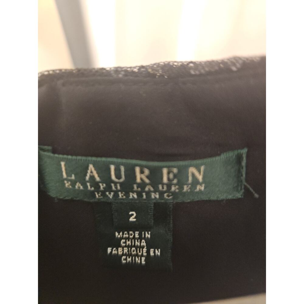 Ralph Lauren Evening Dress Black Sequin Fitted Size 2 - Picture 4 of 11